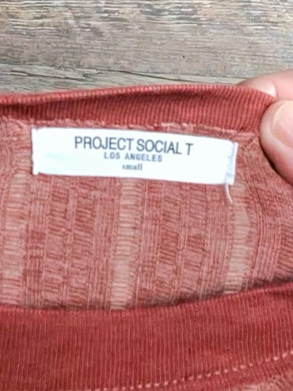 Project Social T Rust‎ Ribbed Short Sleeve Tee - Picture 3 of 7